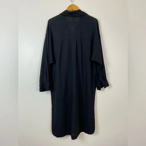 DRYKORN for Beautiful People Tarani Contemporary Cotton Shirt Dress in BLACK - Picture 8 of 10